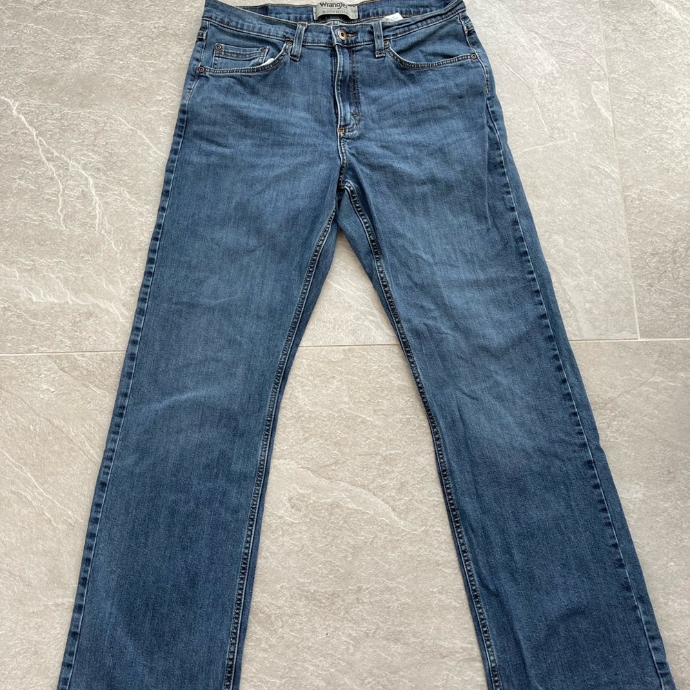 Wrangler Authentics Jeans Mens 32x32 Blue Straight Regular Fit Cowboy Rocker